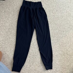 Athleta Black Track Pants Relaxed Fit Elastic Cuffs